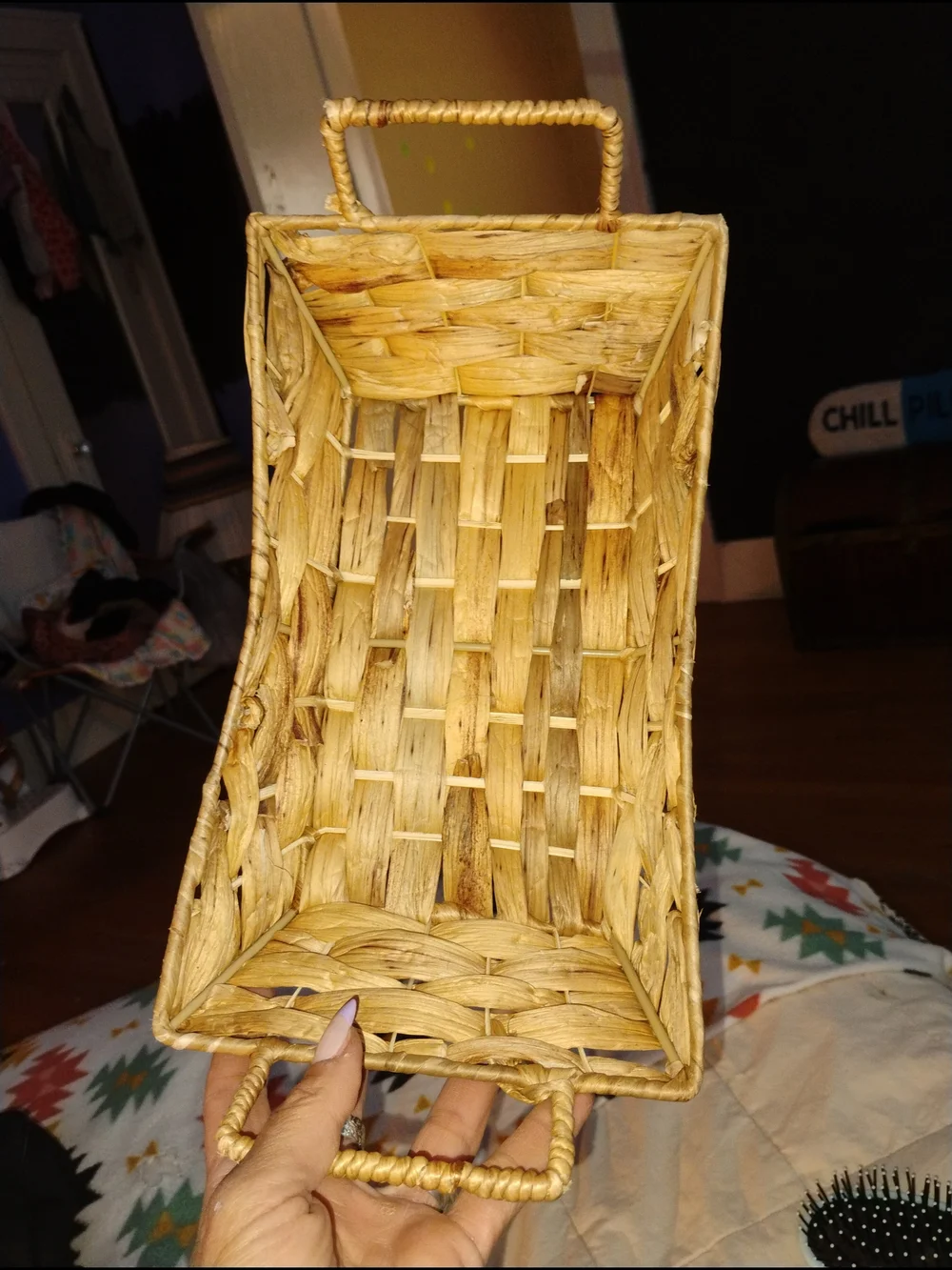 Handwoven Natural Seagrass Basket Tray - Natural